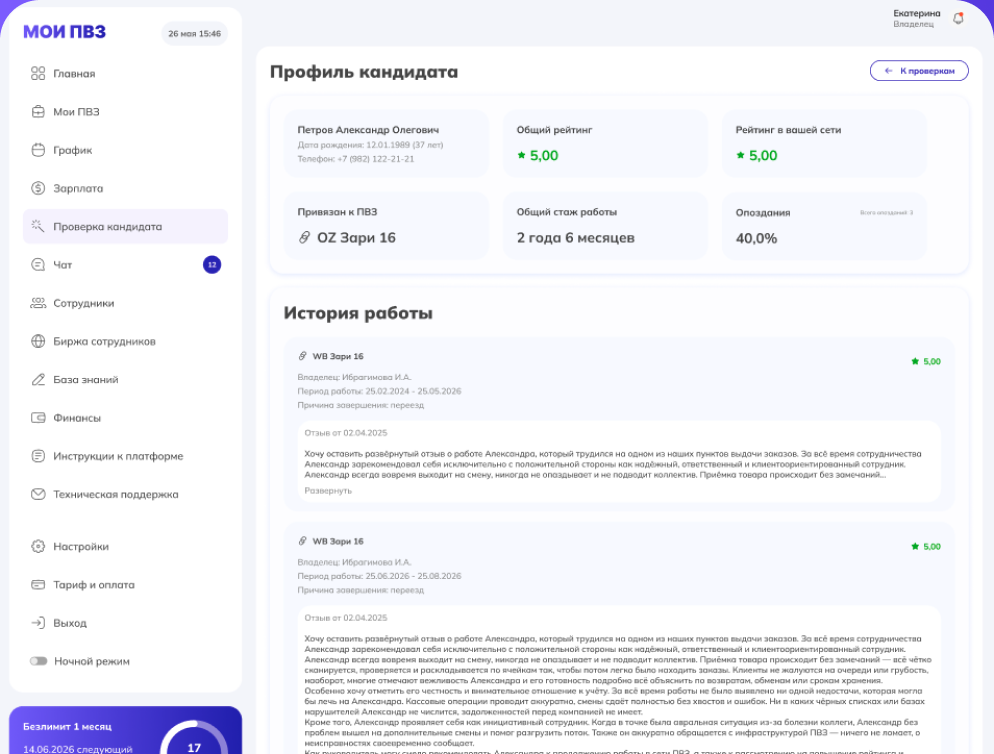 Профиль кандидата